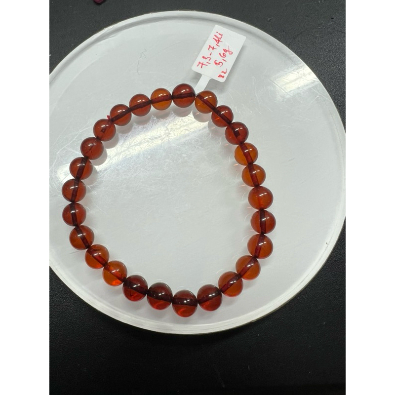 (A82)(7,3-7,4li)สร้อยข้อมือ Blood Amber (Amber)