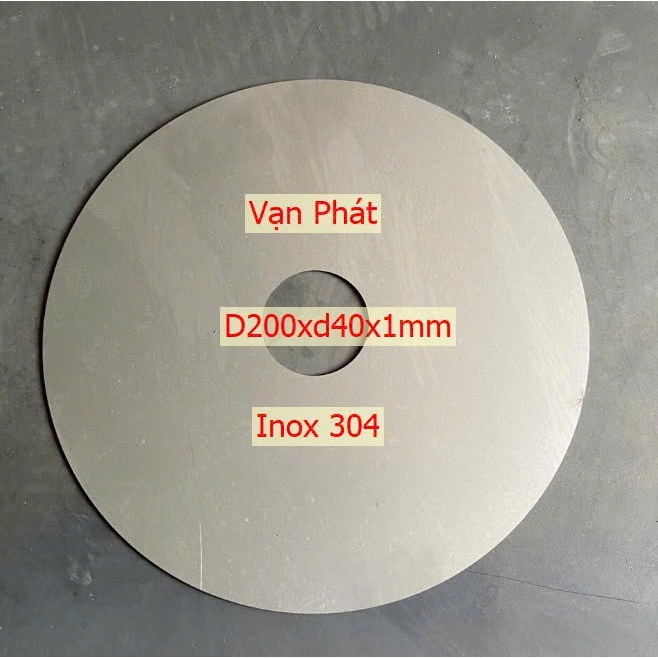 จานกลมสแตนเลส 304 D200xd40x1mm