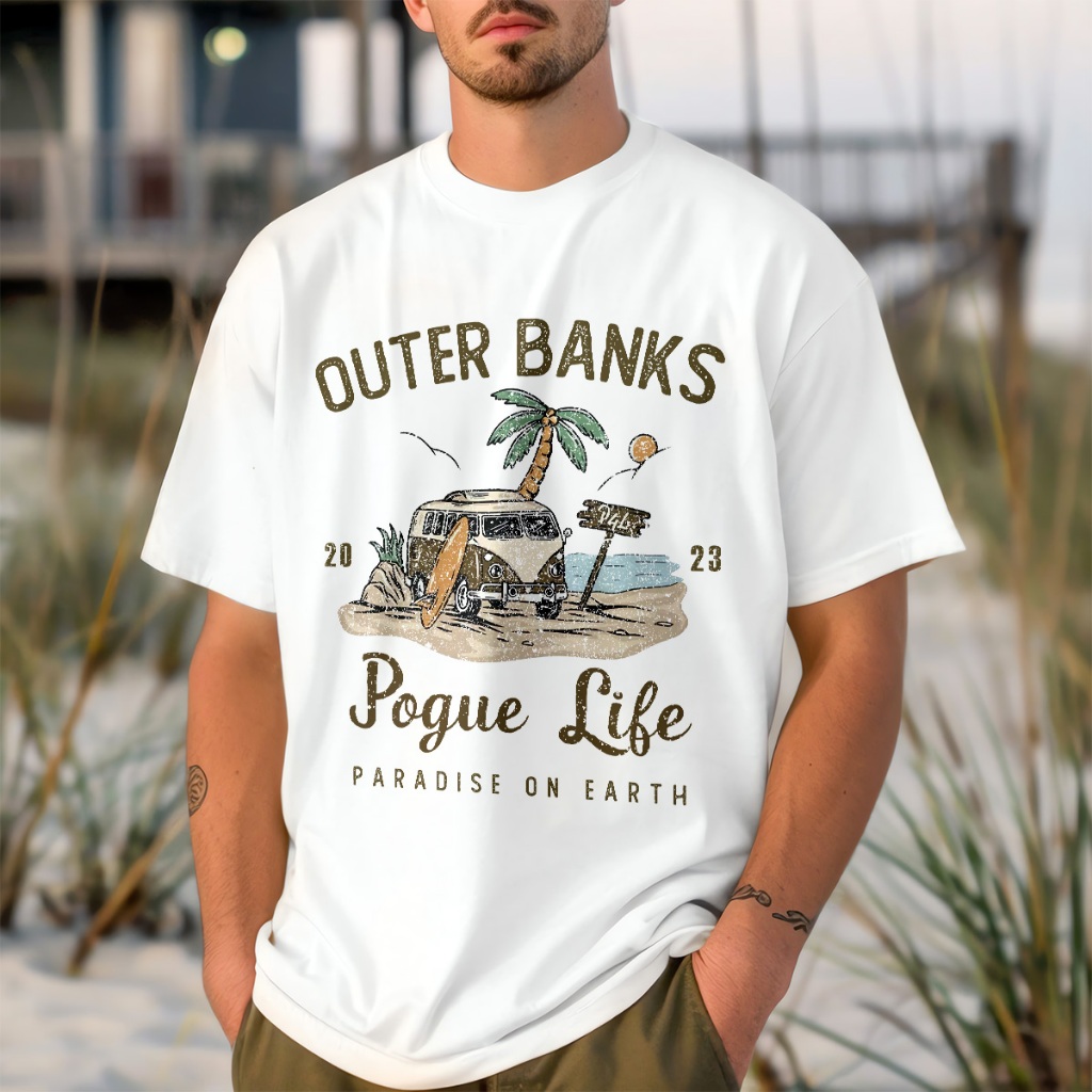 เสื้อยืดโอเวอร์ไซส์พร้อม Outer Banks Pogue Life Outer Banks Pogue Life 668