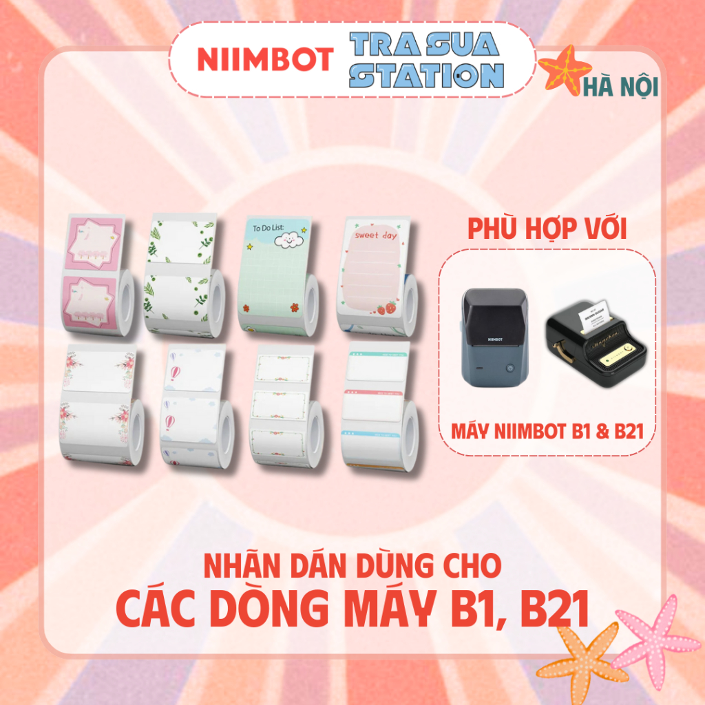 กระดาษฉลากสี NIIMBOT สําหรับเครื่องพิมพ์ฉลาก B21 / B1 (B Series)