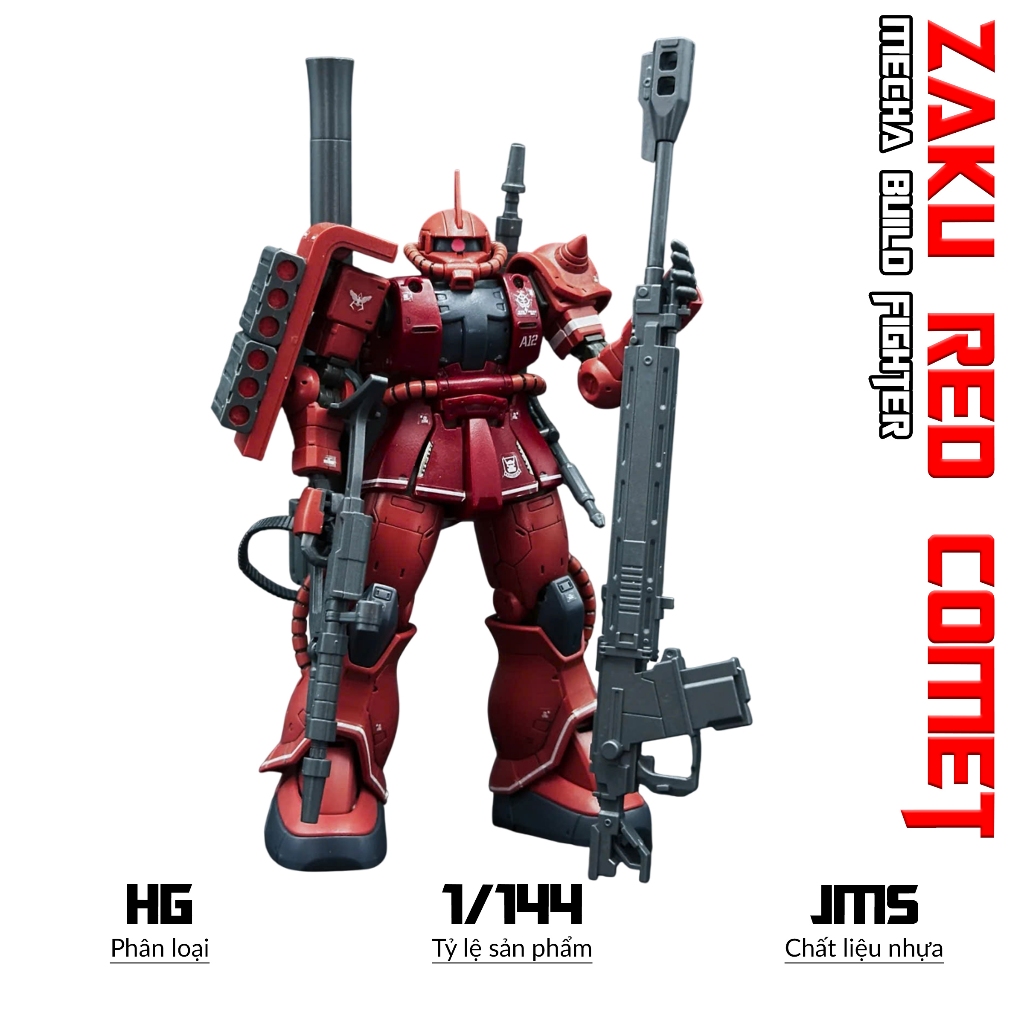 JMS HG Zaku Red Comet Model, ชุดสูทมือถือ 1/144, ของเล่นประกอบ