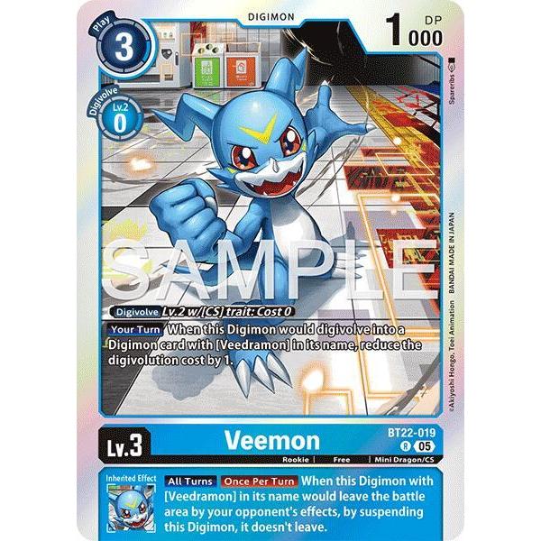 Digimon Card รหัส BT22-019 - Veemon - Digimon - Rare