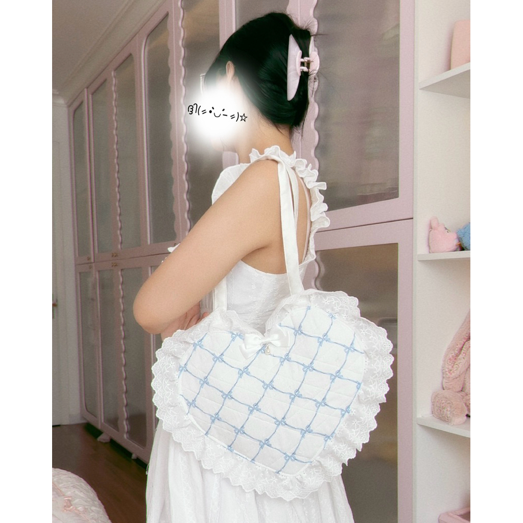 TOTEBAG ️CUTE HEART BAG ️COQUETTE CLOTH BAG
