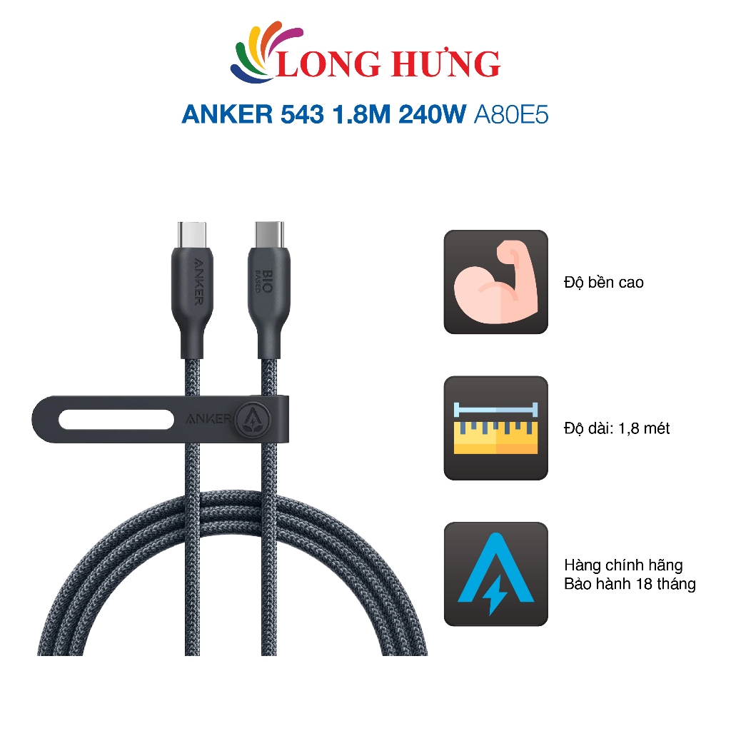 Anker 543 สาย USB Type-C to Type-C 0.9m 240W A80E5 - สินค้าของแท้