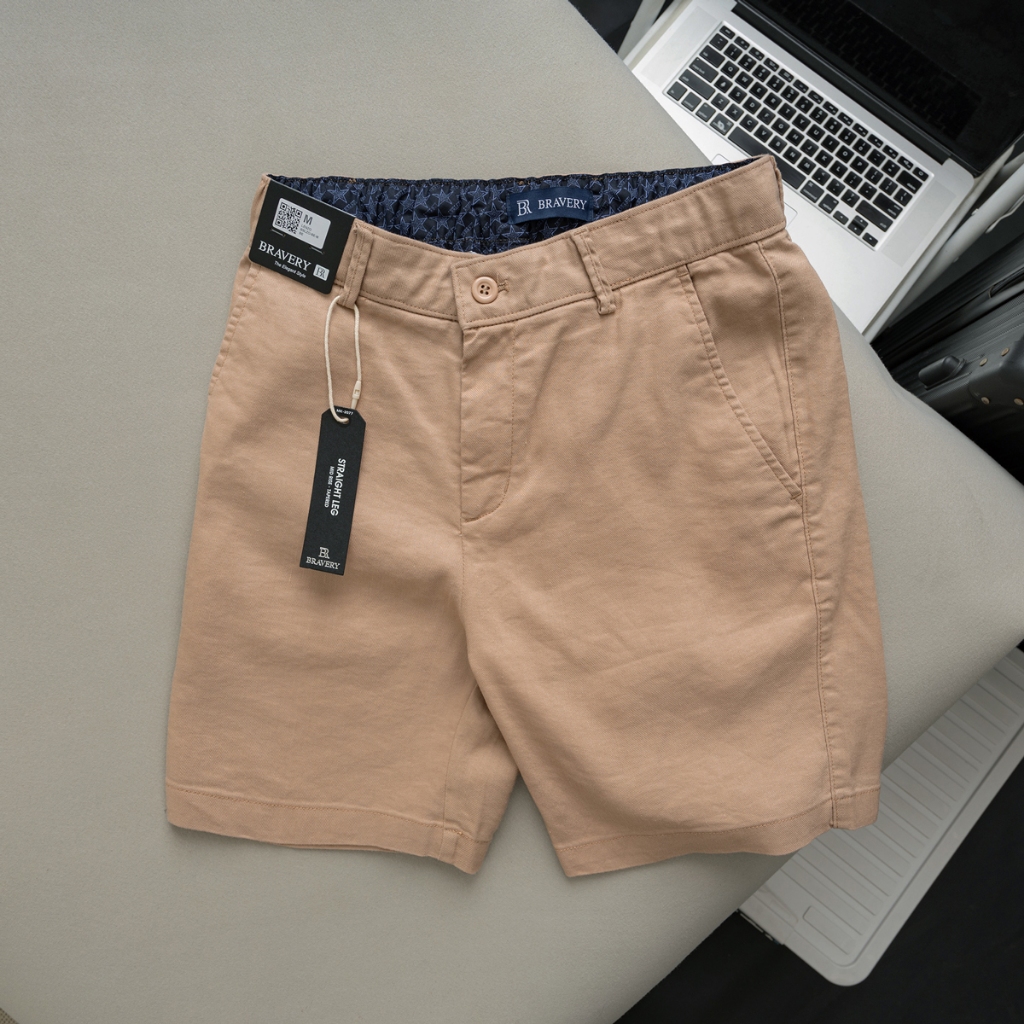 กางเกงขาสั้นผู้ชาย Lenzo Premium ลินิน ผ้านุ่มโปร่ง แบบปกติ - Bravy