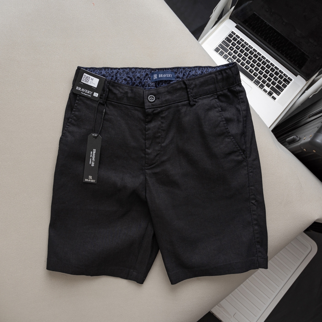 กางเกงขาสั้นผ้าลินิน Lenzo Premium ผ้านุ่มโปร่ง แบบปกติ - Bravy