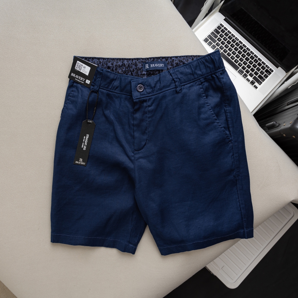 กางเกงขาสั้นผ้าลินิน Lenzo Premium ผ้านุ่มโปร่ง แบบปกติ - Bravy
