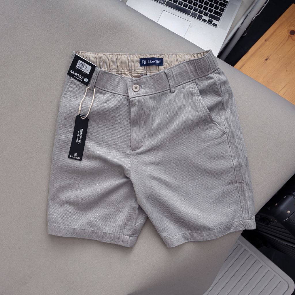 กางเกงขาสั้นผ้าลินิน Lenzo Premium ผ้านุ่มโปร่ง แบบปกติ - Bravy