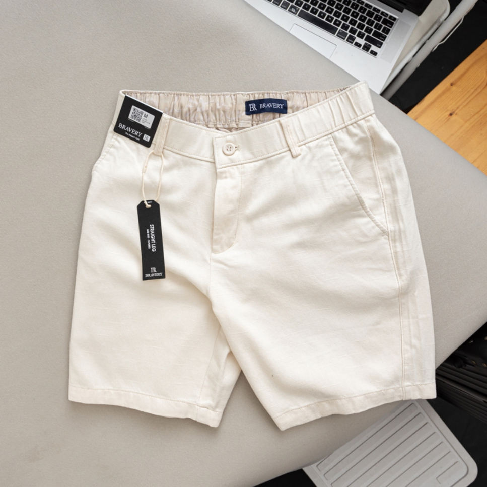 กางเกงขาสั้นผ้าลินิน Lenzo Premium ผ้านุ่มโปร่ง แบบปกติ - Bravy