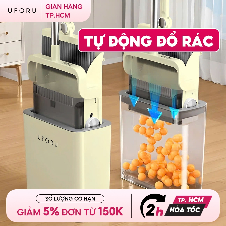 ยูเอฟโอ ไม้กวาดสมาร์ทอัตโนมัติเปล่าถังขยะพร้อมที่ตักขยะสะดวกทําจากวัสดุคุณภาพสูง-UF747