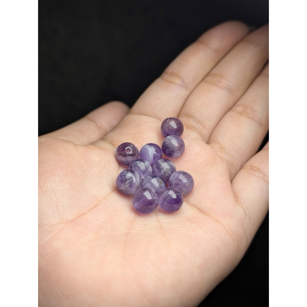 ลูกปัด Amethyst odd สําหรับสร้อยข้อมือ 6mm, 8mm, 9mm