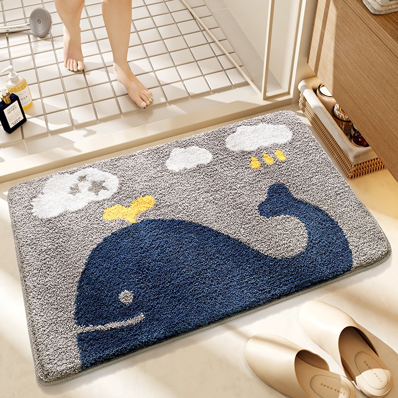 พรมเช็ดเท้าประตูห้องน้ําและห้องน้ํากันลื่น PREMIUM - รูปทรงปลาวาฬ TCCC03