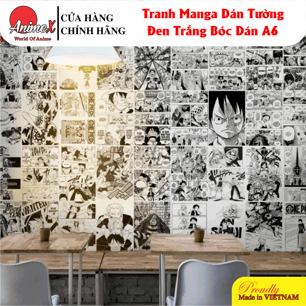 ชุด 20/50/100 แผ่น Mangawall กาวสติ๊กเกอร์ติดผนังอะนิเมะ One Piece การ์ตูนตกแต่งห้อง AnimeX