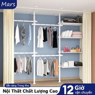 𝐌𝐚𝐫𝐬 Giá Treo Quần Áo,Kệ Treo Quần Ao Kệ Treo Đồ Đa Năng Kệ Giá Không Cần Đục Lỗ, Có Thể Thu Vào