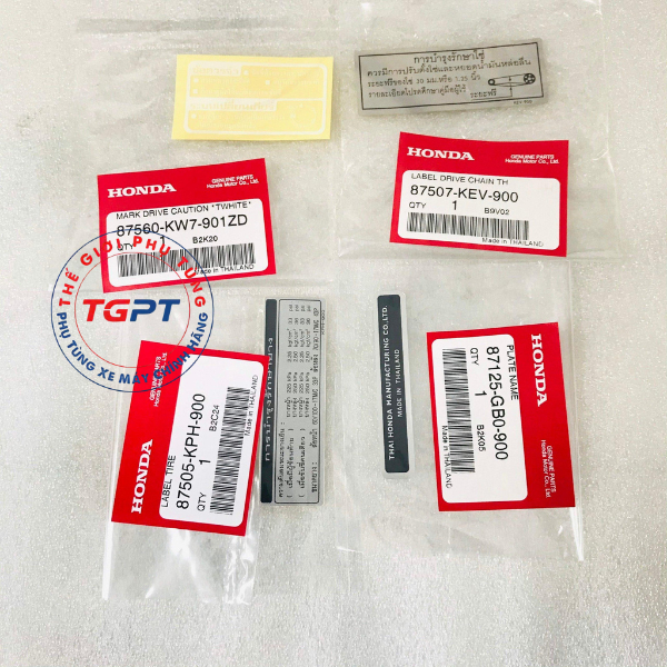 ชุดแสตมป์พารามิเตอร์ Wave Thai 110 - 87507-KEV-900/ 87560-KW7-901ZD/ 87505-KPH-900/ 87125-GB0-900