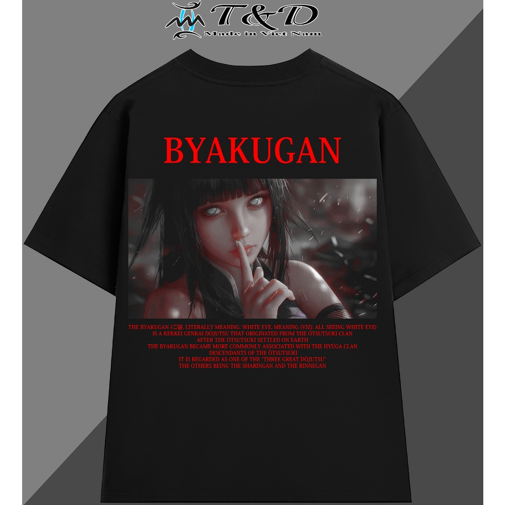 เสื้อยืด RIDU พิมพ์ลาย Hinata Byakugan สะท้อนแสงสวยมาก unisex oversize cool สําหรับผู้ชายและผู้หญิง 