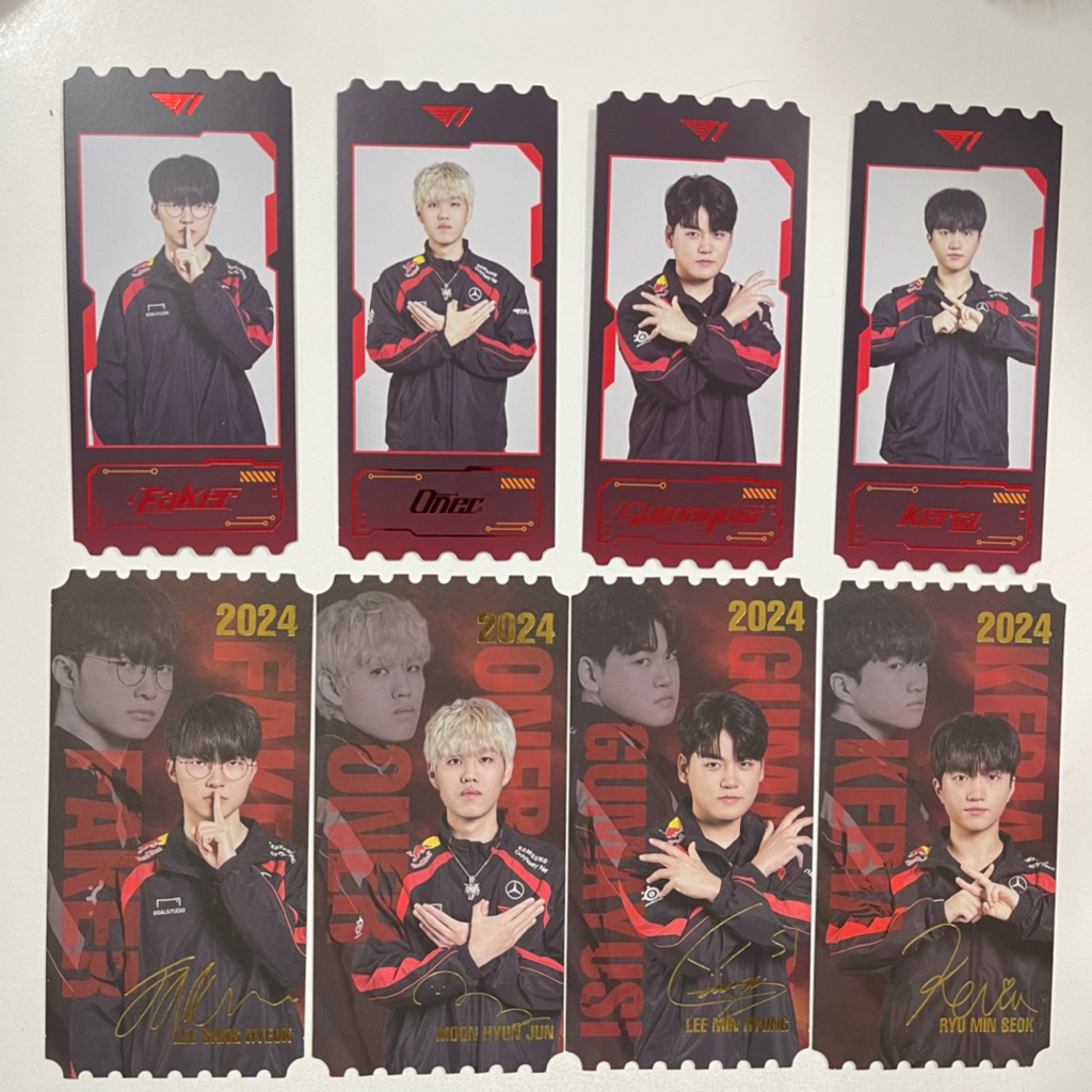 Ticket T1 Base camp Lucky 2024 MSI photocard Faker Oner Gumayusi Keria League LOL