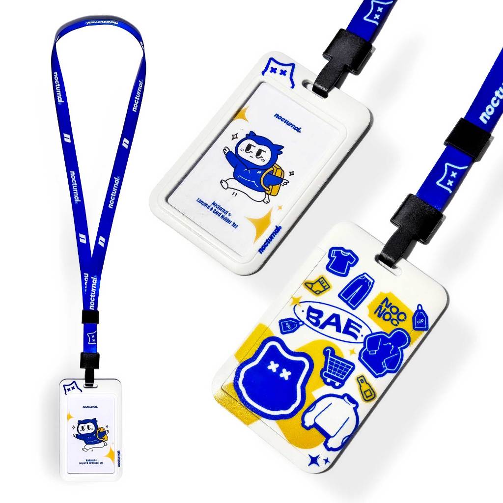 Strap & NOCTURNAL Card Holder Sticker Lanyard & Card Holder Set