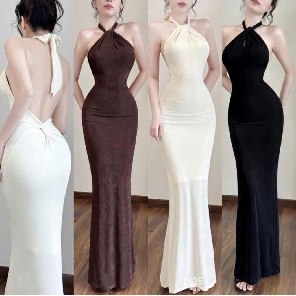 LONG PARTY DRESS, BODY FISH TAIL DRESS WITH SPIRAL COLLAR สําหรับ A LUXURY FORM GL9003