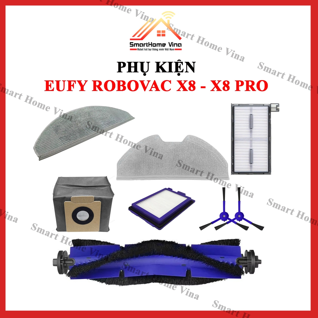 Eufy Robovac X8, X8 PRO อุปกรณ์เสริมเครื่องดูดฝุ่นหุ่นยนต์ แปรง ผ้ากรองฝุ่น ถุงขยะ