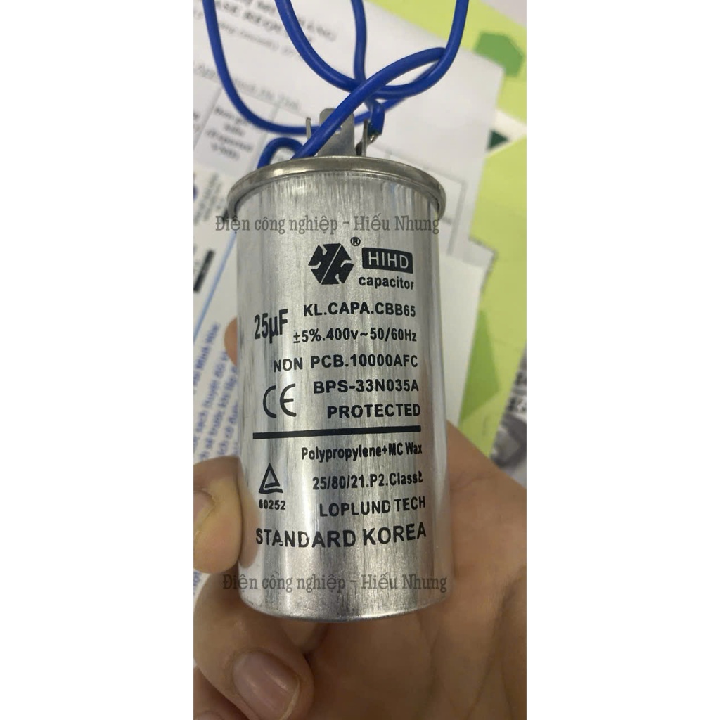CBB65 25uF SENJU ตัวเก็บประจุอลูมิเนียม, 25uF 450VAC 50/60Hz ตัวเก็บประจุเครื่องปรับอากาศ