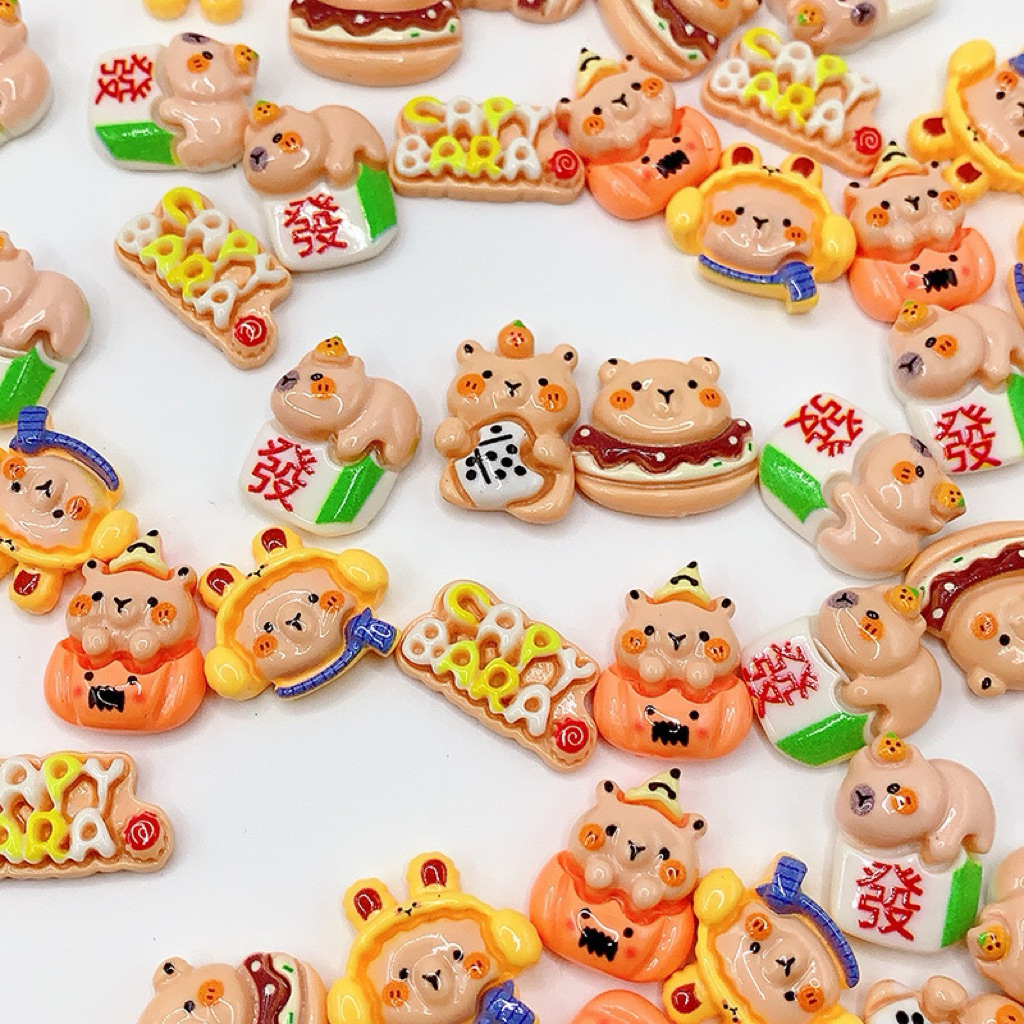 [เครื่องประดับ!!] Set 6 ชิ้น Charm-Stickers 3D CapyBara รองเท้าแตะสุดน่ารัก!!