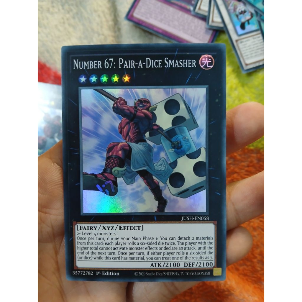 [Yugioh Bien Hoa Store] การ์ด 1 ใบ เบอร์ 67: จับคู่-a-Dice Smasher - JUSH-EN058 - Rare 1st Edition
