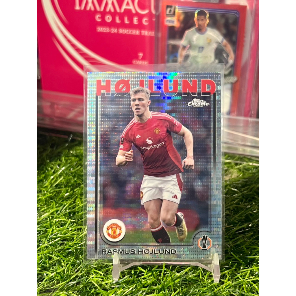 Rasmus Hojlund Pulsar Topps Chrome UCL 2024/25 การ์ดฟุตบอล
