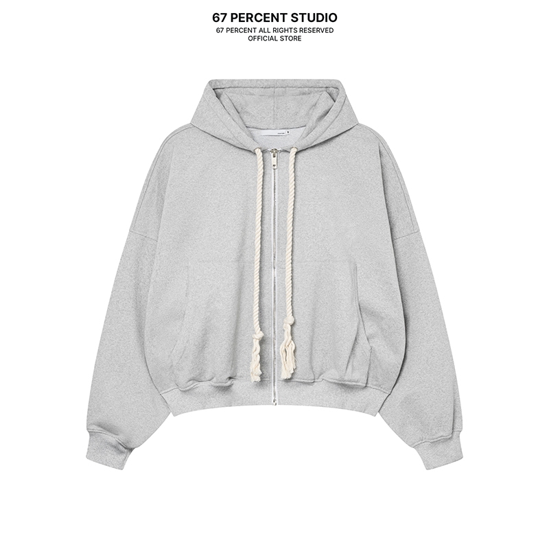 Stylized Cotton Hoodie Jacket 67PERCENT / 67% - ZIP UP HOODIE LARGE FIT