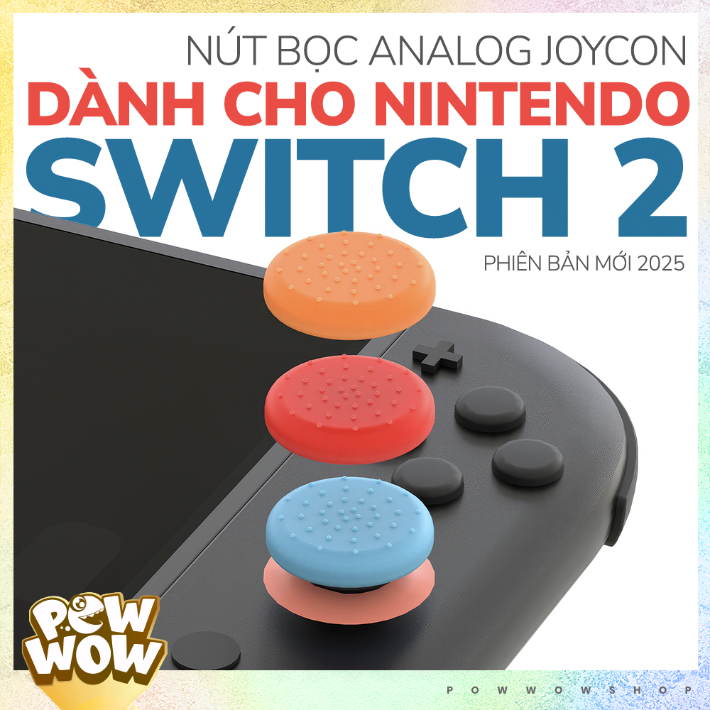 SWITCH2 ปุ่มฝาครอบ Analog Joycon สีเดียวสําหรับ Nintendo Switch 2 (2025) สไตล์ Monochrome กันลื่นสีก