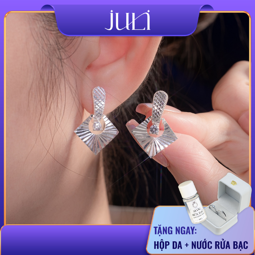 ต่างหูทองคําตัดเครื่อง 10 มิติ - เพชร 2ลี้ สําหรับผู้หญิง | นําสู่ผิวกระจ่างใส | ตลอดไป | KT1619 JUL