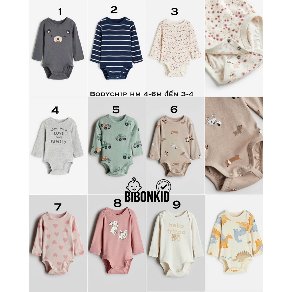 [Bibonkid] Odd Bodychip สําหรับเด็กชายและเด็กหญิง HM UK/JP จาก 4-6m ถึง 3-4y