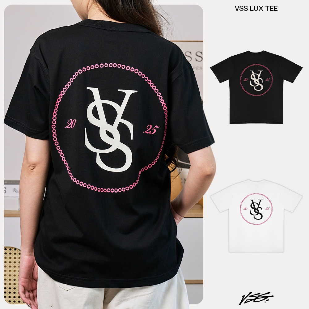 เสื้อยืดผู้ชายและผู้หญิง VSS ของแท้ ผ้าคอตตอน 2 ทาง นุ่ม หลวม Format พิมพ์ผ้าไหมหรูหราใน 2 สี - ภาษี