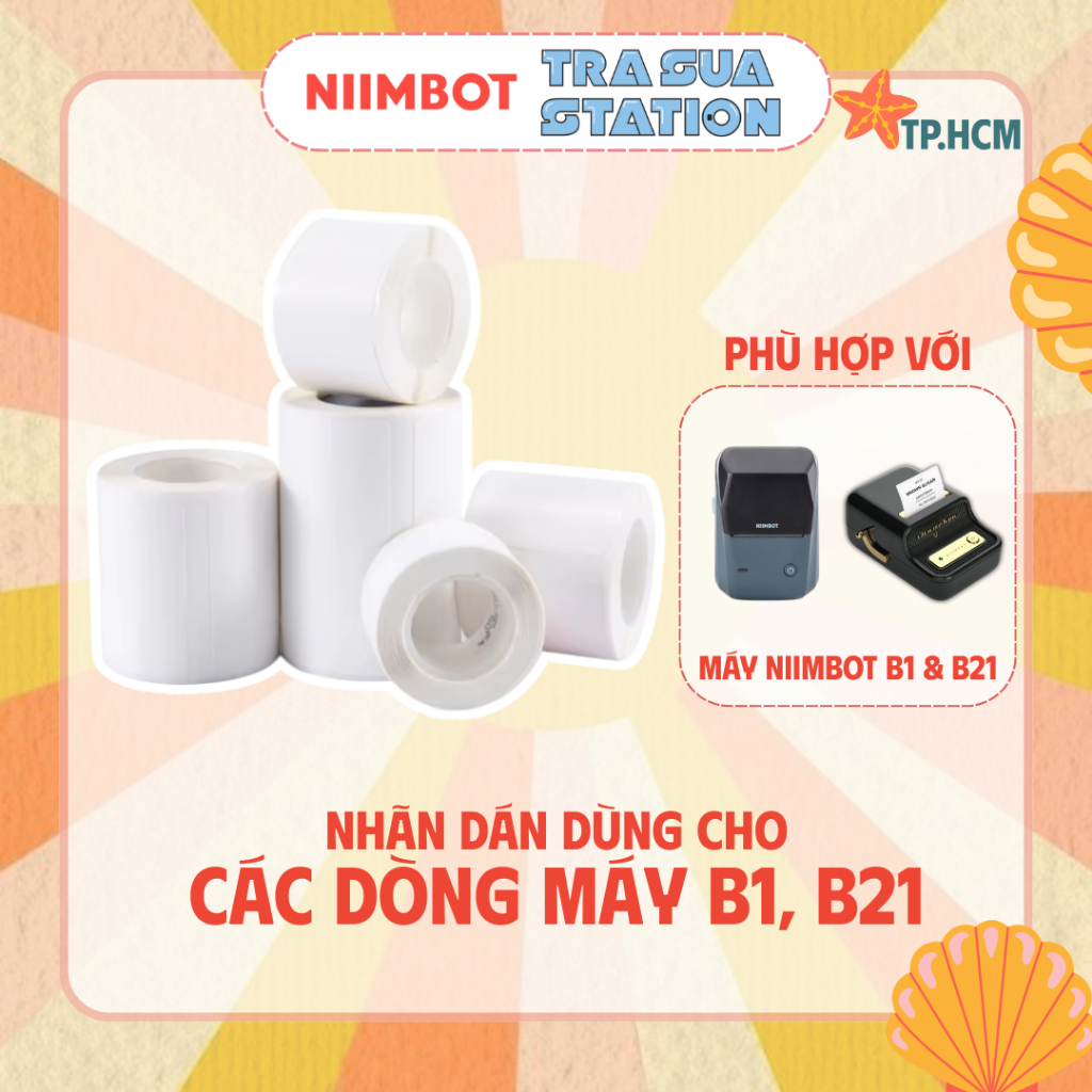 NIIMBOT กระดาษฉลากสีขาวใสและธรรมดาสําหรับเครื่องพิมพ์ฉลาก B21 / B1 (B Series)