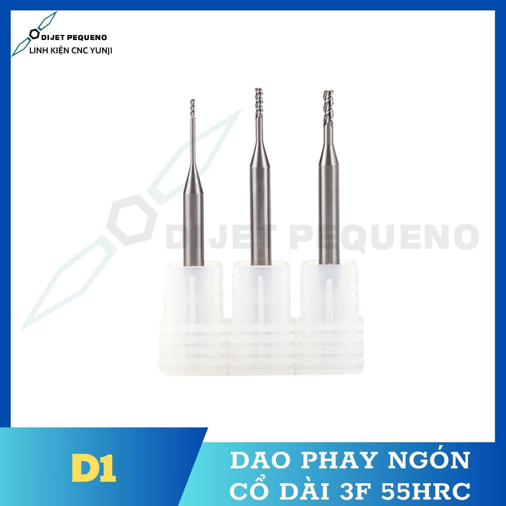 (D1-D2.5) ดอกเอ็นมิลล์คอยาว 3F 55HRC