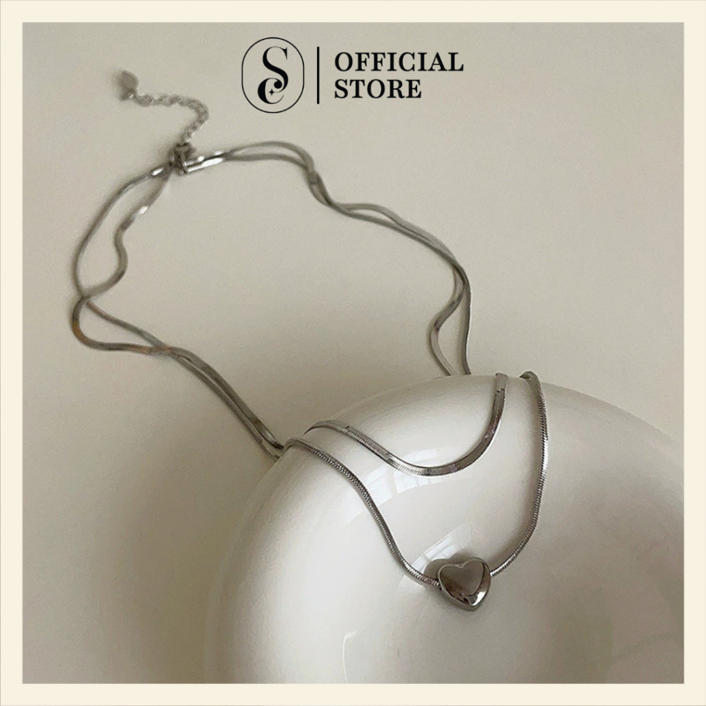 [NO RUST] สร้อยคอจี้หัวใจ 2 ชั้นสุดสวย