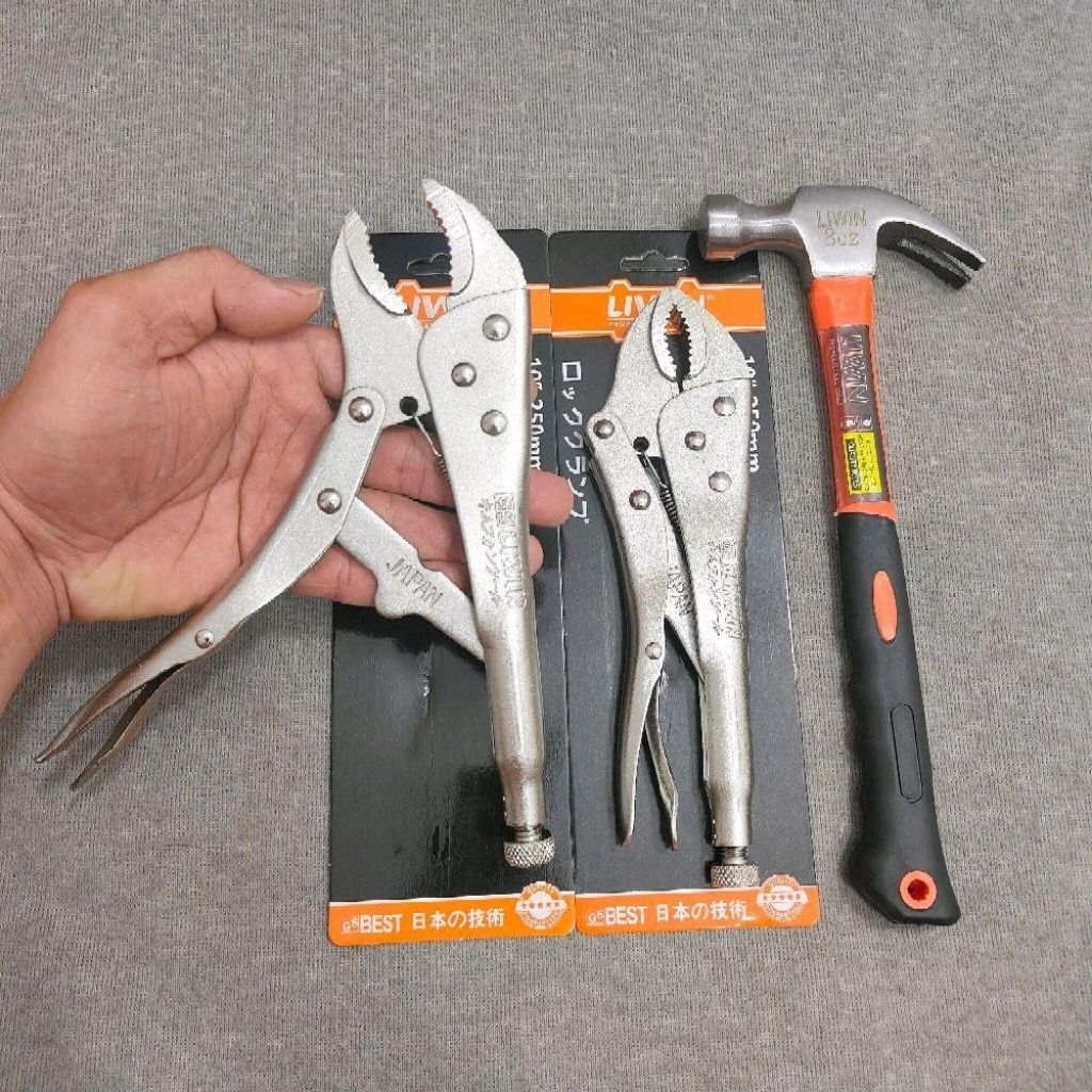 (FREE HAMMER) Combo คีมหนา 2 อัน สแตนเลส Cr-v