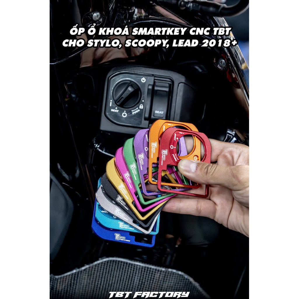 ฝาครอบล็อคอลูมิเนียม Smarkey Cnc TBT ติดตั้งสําหรับ Click / Vario / Stylo 160 / Giorno / Scoopy / Le