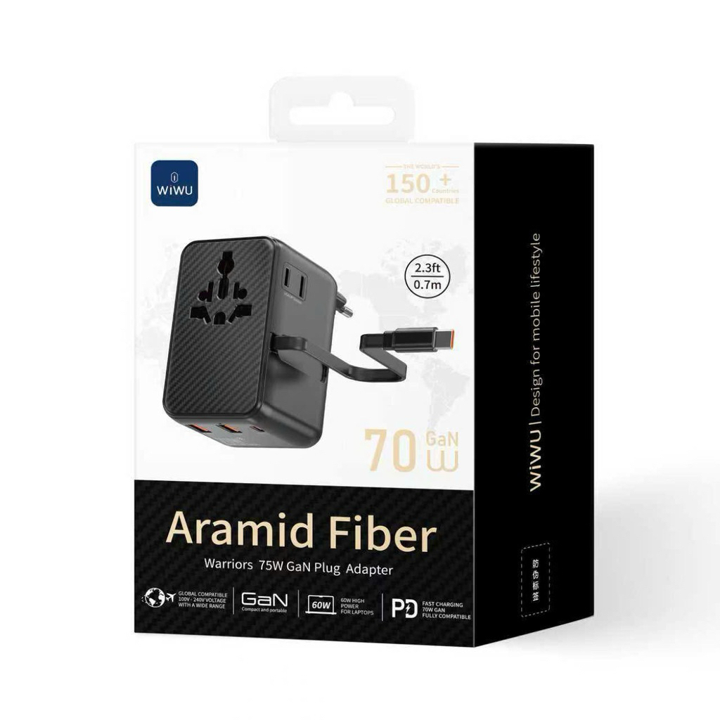 WIWU WARRIOR 70W GAN INTERNATIONAL CONVERTER WI-UA009 - 45W GAN WI-UA010 - 25W GAN WI-UA011