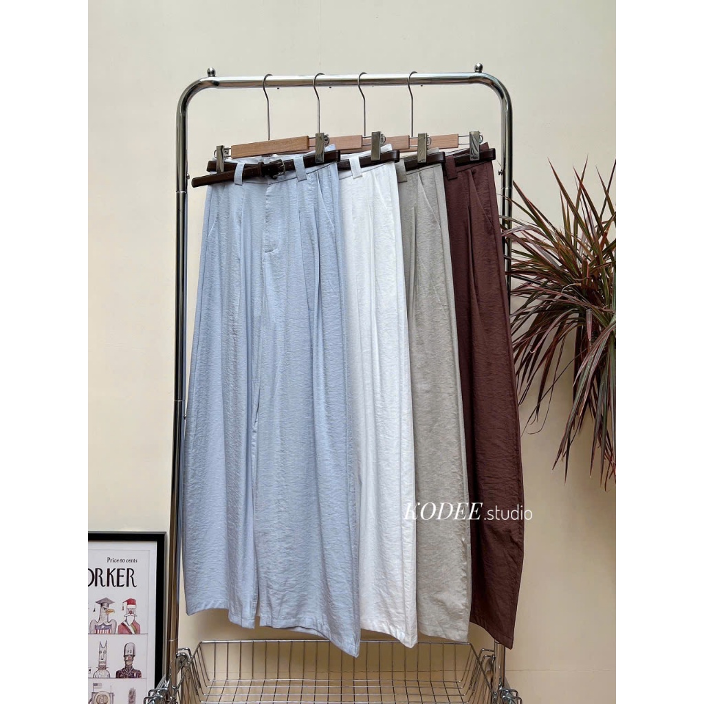 กางเกงผ้าขากว้าง 89D87 SML- Q8987