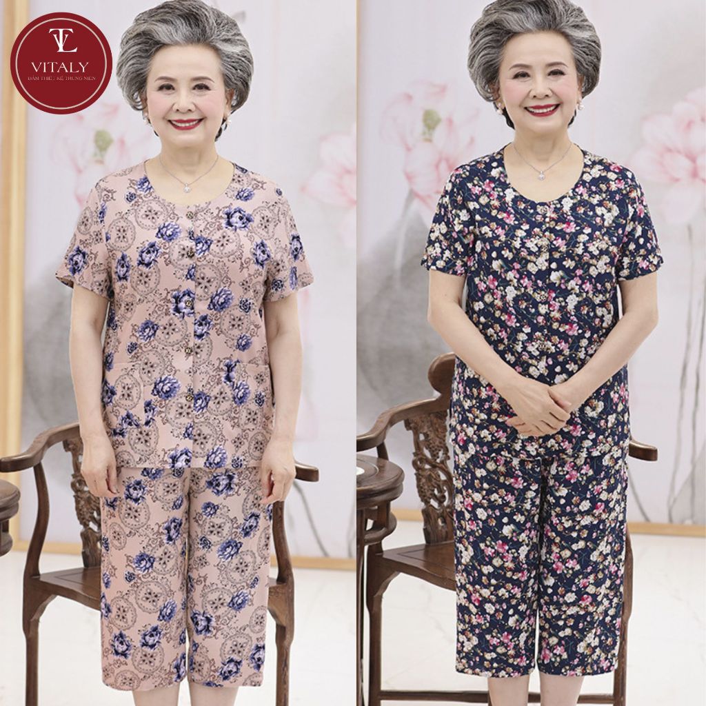 Vitaly คุณภาพสูงกลางอายุชุดสําหรับแม่และยายชุดผ้าไหมเกาหลีที่สวยงามและหรูหราชุดสําหรับสวมใส่ในบ้าน B