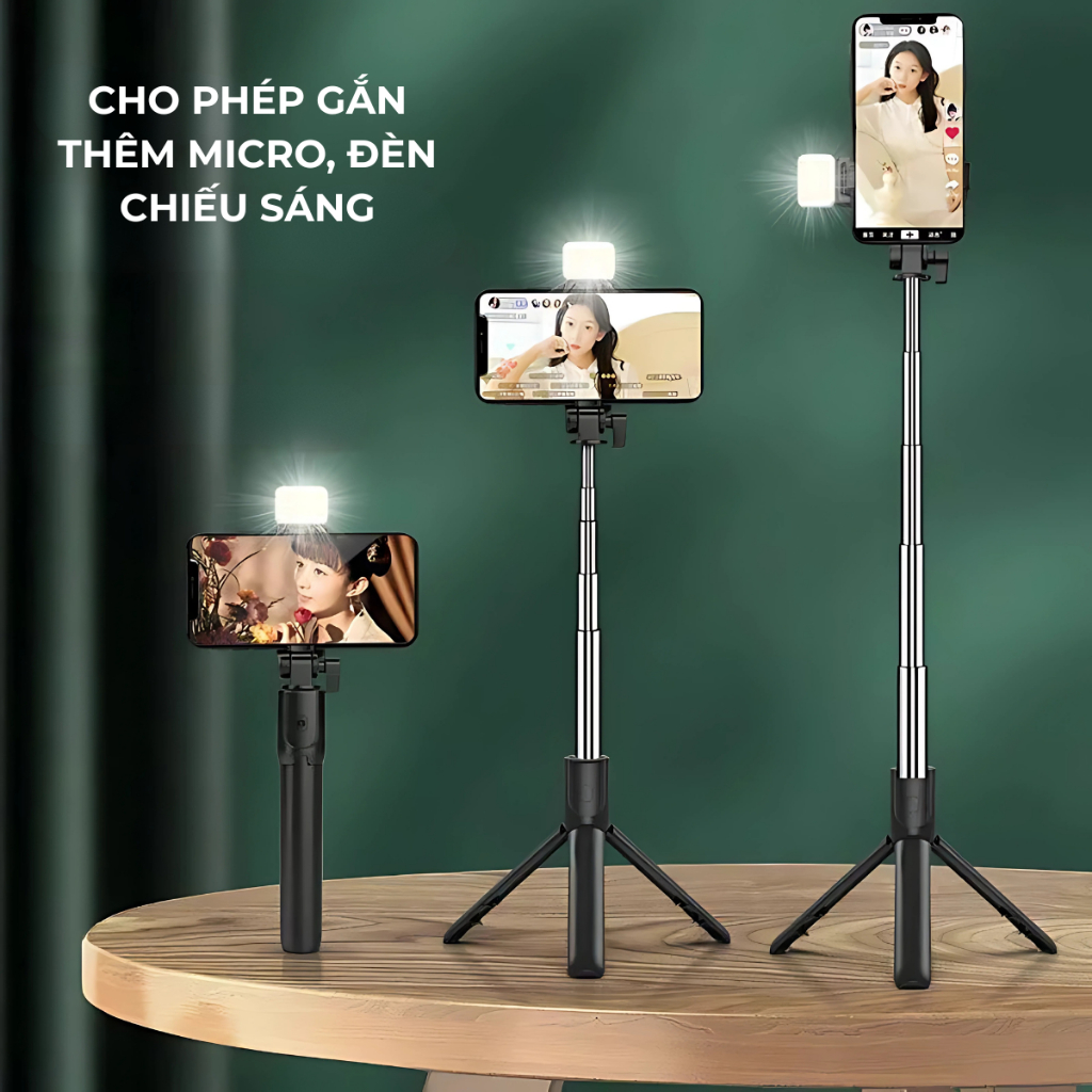 Mini Capgrip 3in1 ขาตั้งกล้อง T26 – ไม้เซลฟี่บลูทูธพร้อมไฟ หมุนได้ 360 ขนาดกะทัดรัดและน้ําหนักเบา มา