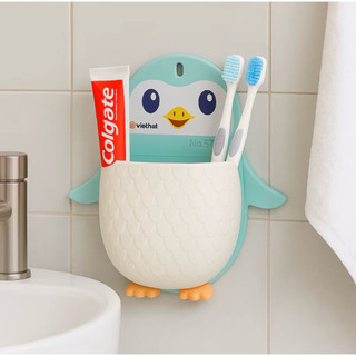 [Top Value] Khay đựng đồ dán tường hình chim cánh cụt cute nhựa Việt Nhật (5706) khay để đồ nhà tắm cắm bàn chải