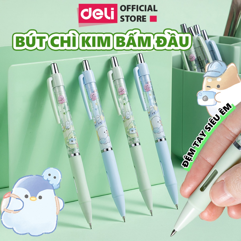 Deli Stapler Pencil Nib 0.5mm-0.7mm - HB Student Stapler Pencil Cute Design High Quality Clear Bold 