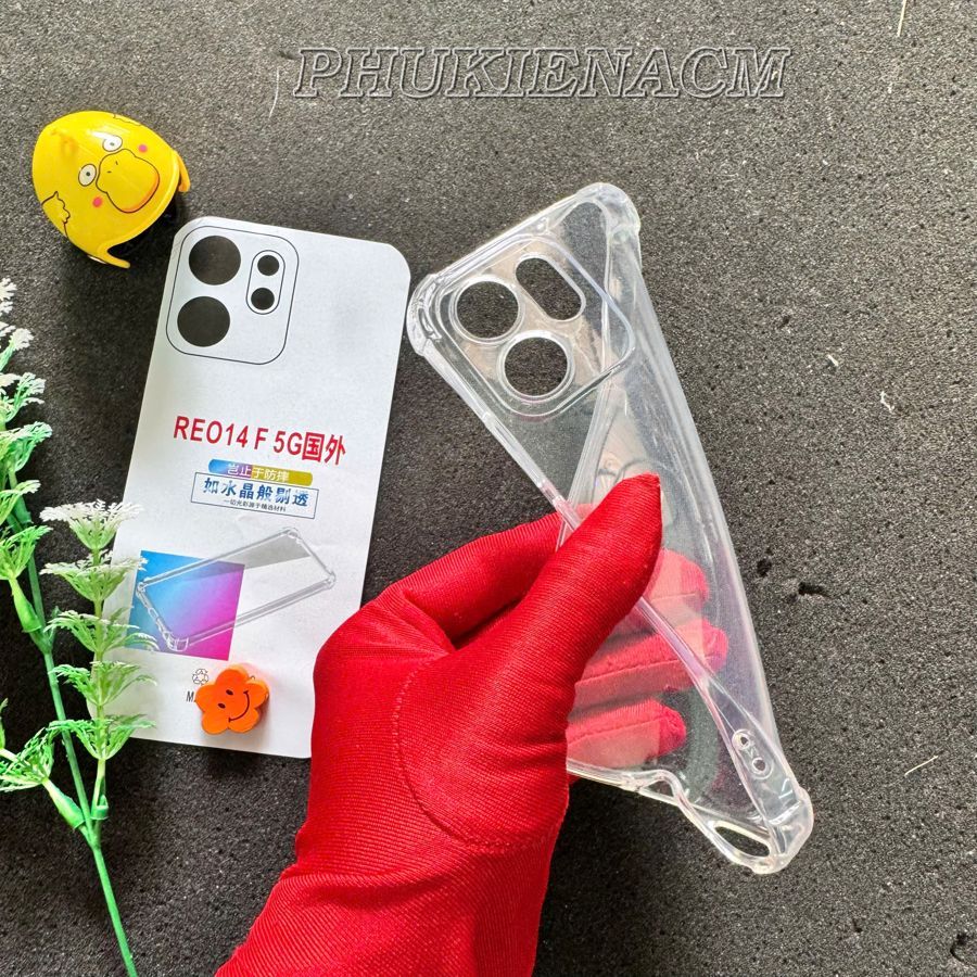 OPPO RENO 14F 5G เคสยืดหยุ่นโปร่งใสพร้อมด้านข้างกันกระแทกและกันกระแทก 4 ด้าน