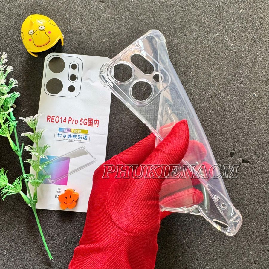 OPPO RENO 14 PRO 5G เคสยืดหยุ่นโปร่งใสพร้อมด้านข้างกันกระแทกและกันกระแทก 4 ด้าน