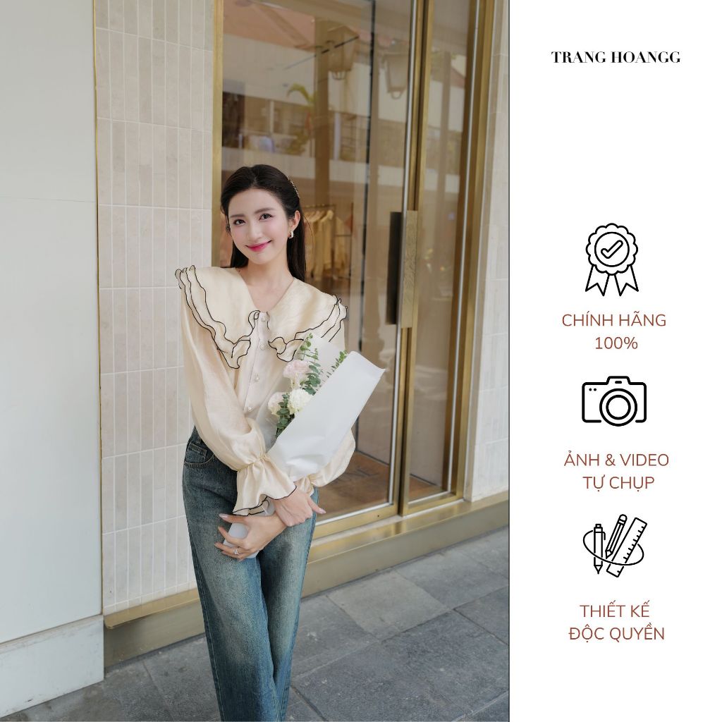 TrangHang _ เสื้อไหมพรมคอปกผ้าแก้ว 3 ชั้น พรีเมี่ยม _SM20256