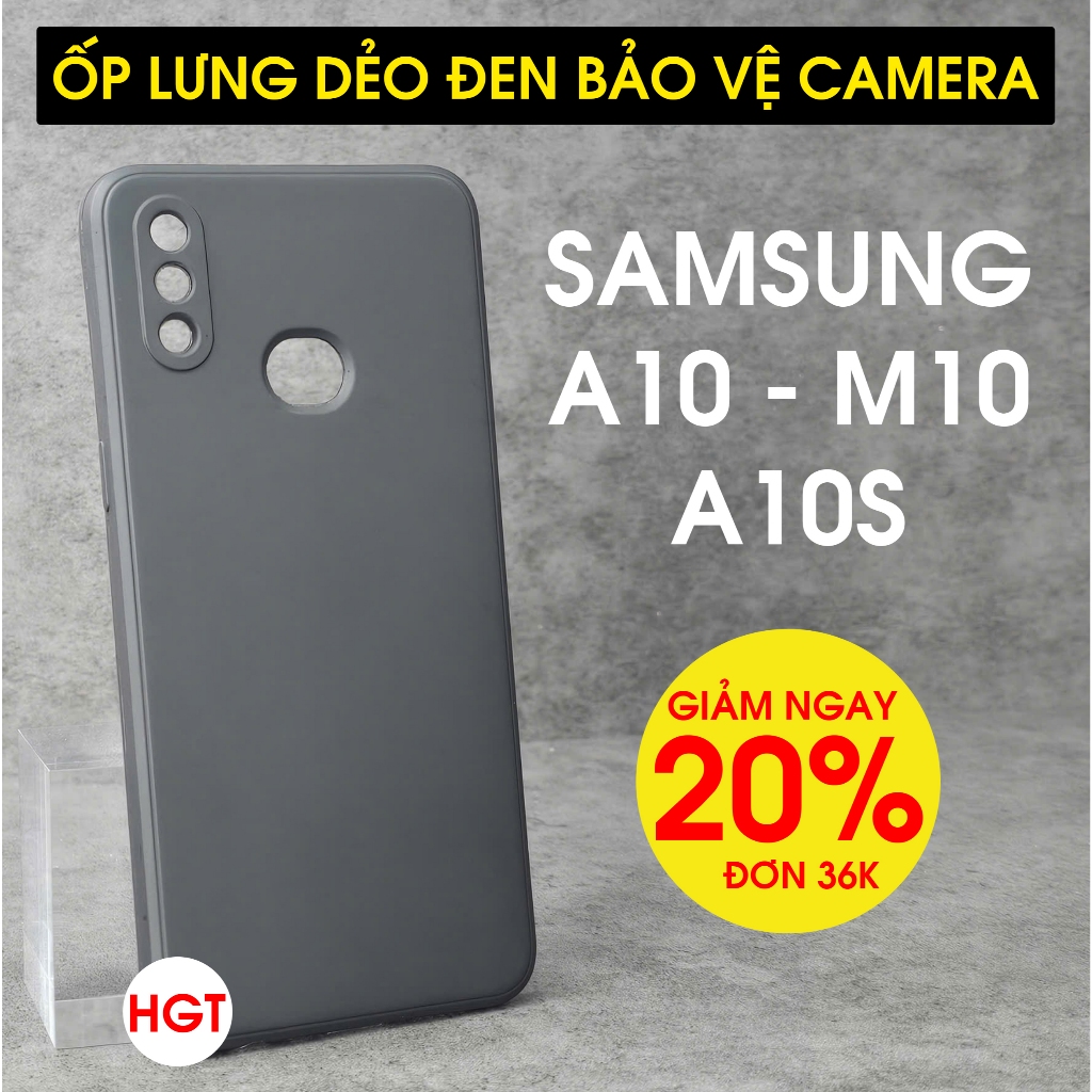 เคส Samsung A10 - M10 - A10S สีดําและกระจกนิรภัย