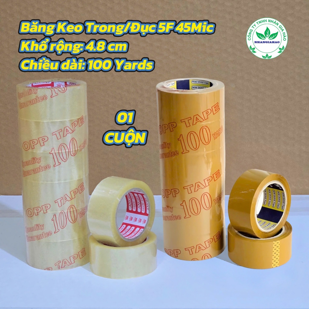 [01 ม้วน] เทปใส ADHESIVE TAPE, ODD ADHESIVE TAPE, 5F ADHESIVE TAPE ขนาด 4.8CM – 100 YARD LONG | NHAN