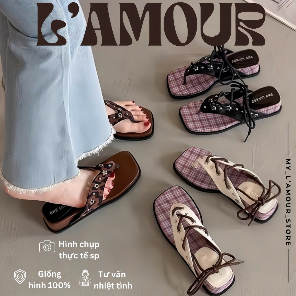 (AVAILABLE BLACK 36-40, WHITE 36-39, BROWN 37)(BACK 1 SIZE) รองเท้าแตะ Square Sole 4P Y2K - รองเท้าแ